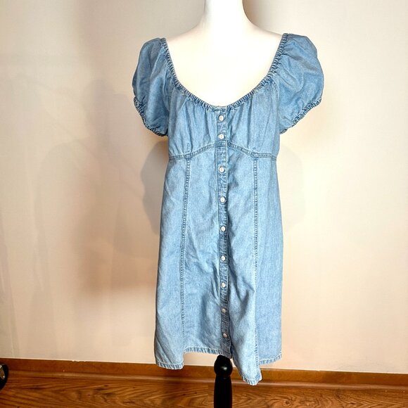 MADEWELL Denim Margie Mini Dress size 12 - Picture 2 of 6